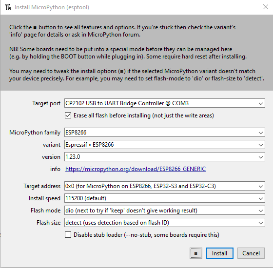 Thonny Upload MicroPython